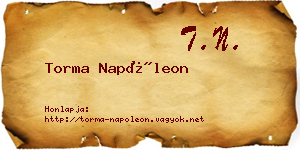 Torma Napóleon névjegykártya